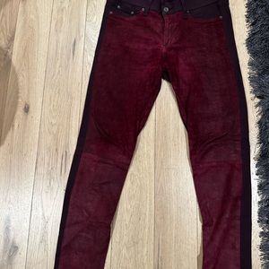 Rag and Bone leather denim jean - Bordeaux wine red - size 31